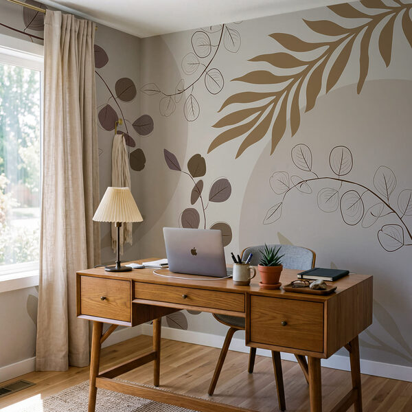 Motiv abstract cu frunze, inspirat din natură