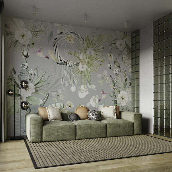 Motiv floral cu păsări și flori Motiv floral cu păsări și flori