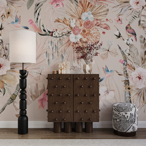 Motiv floral cu păsări și flori Motiv floral cu păsări și flori