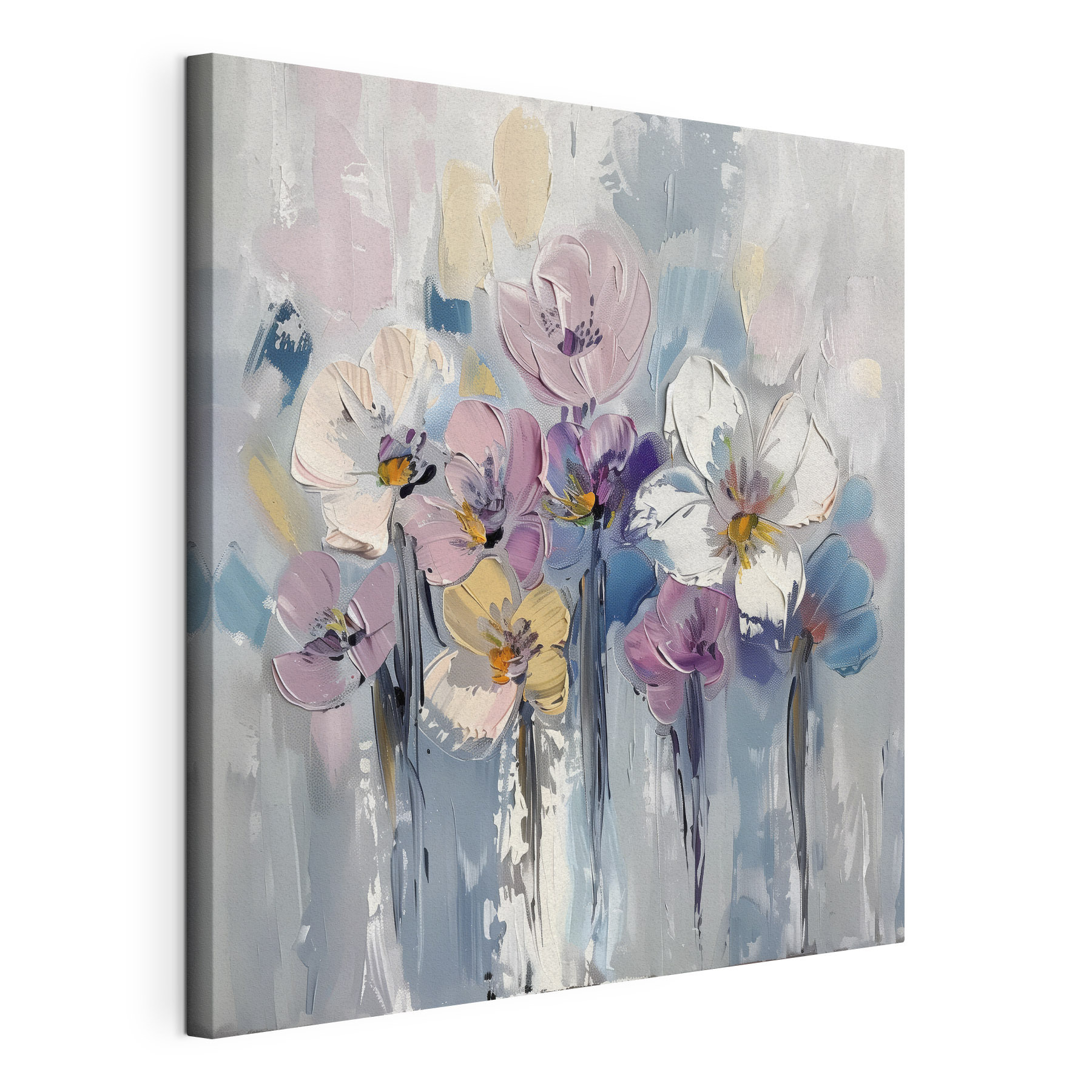 A painting of flowers on a white background A painting of flowers on a white background