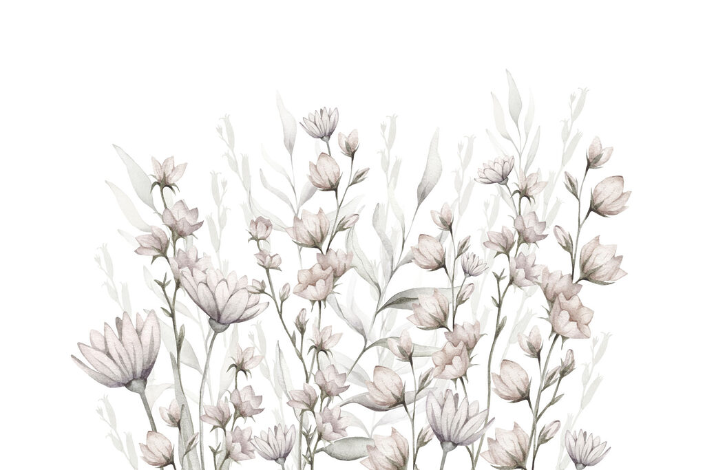 Painting of flowers and leaves Painting of flowers and leaves