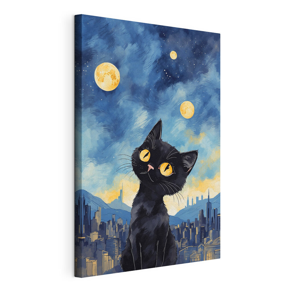 A cat looking up at the moon A cat looking up at the moon