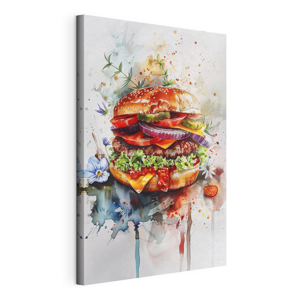 Watercolor of a burger Watercolor of a burger
