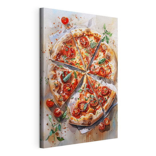 Tablouri Acuarelă a unei pizza