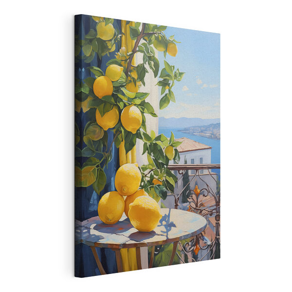 Pictura de lămâi pe o masă Tablouri Pictura de lămâi pe o masă