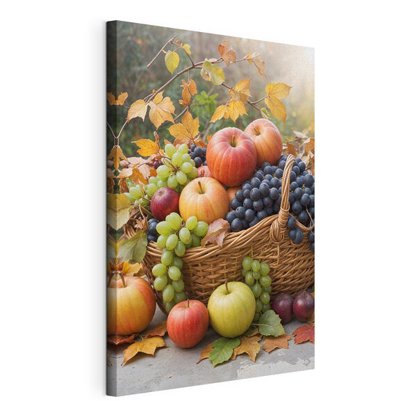 Coș de fructe cu frunze Tablouri Coș de fructe cu frunze
