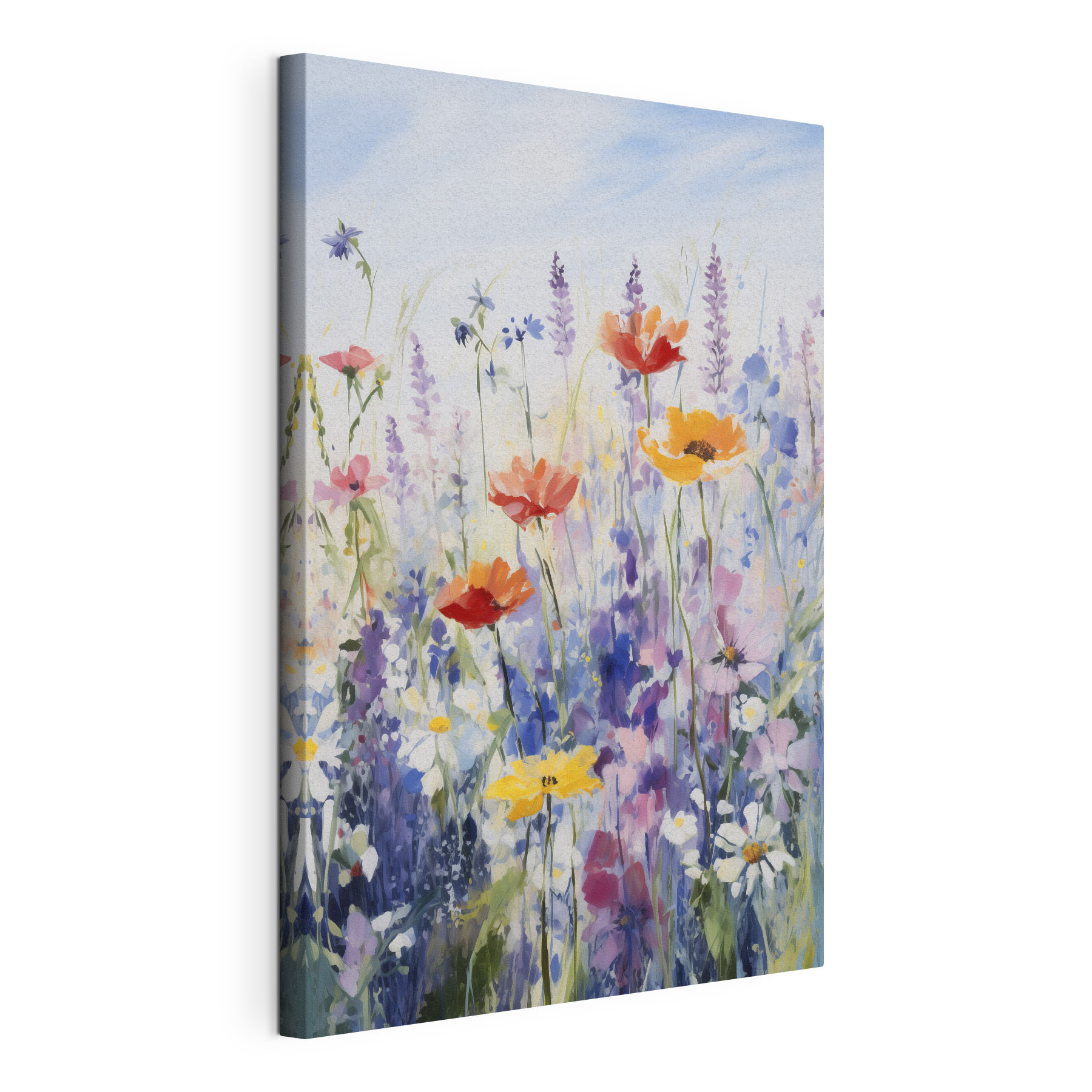 Painting of flowers in a field