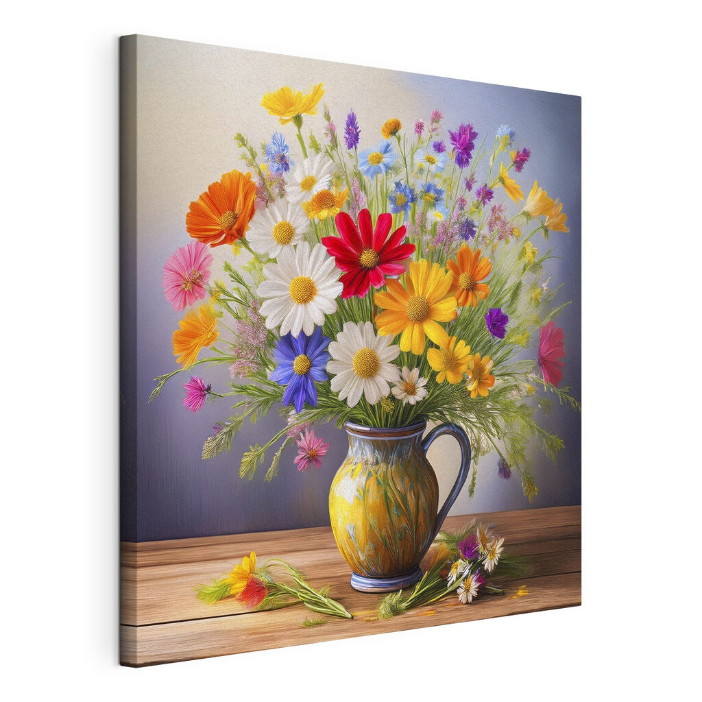 Colorful flowers in a vase