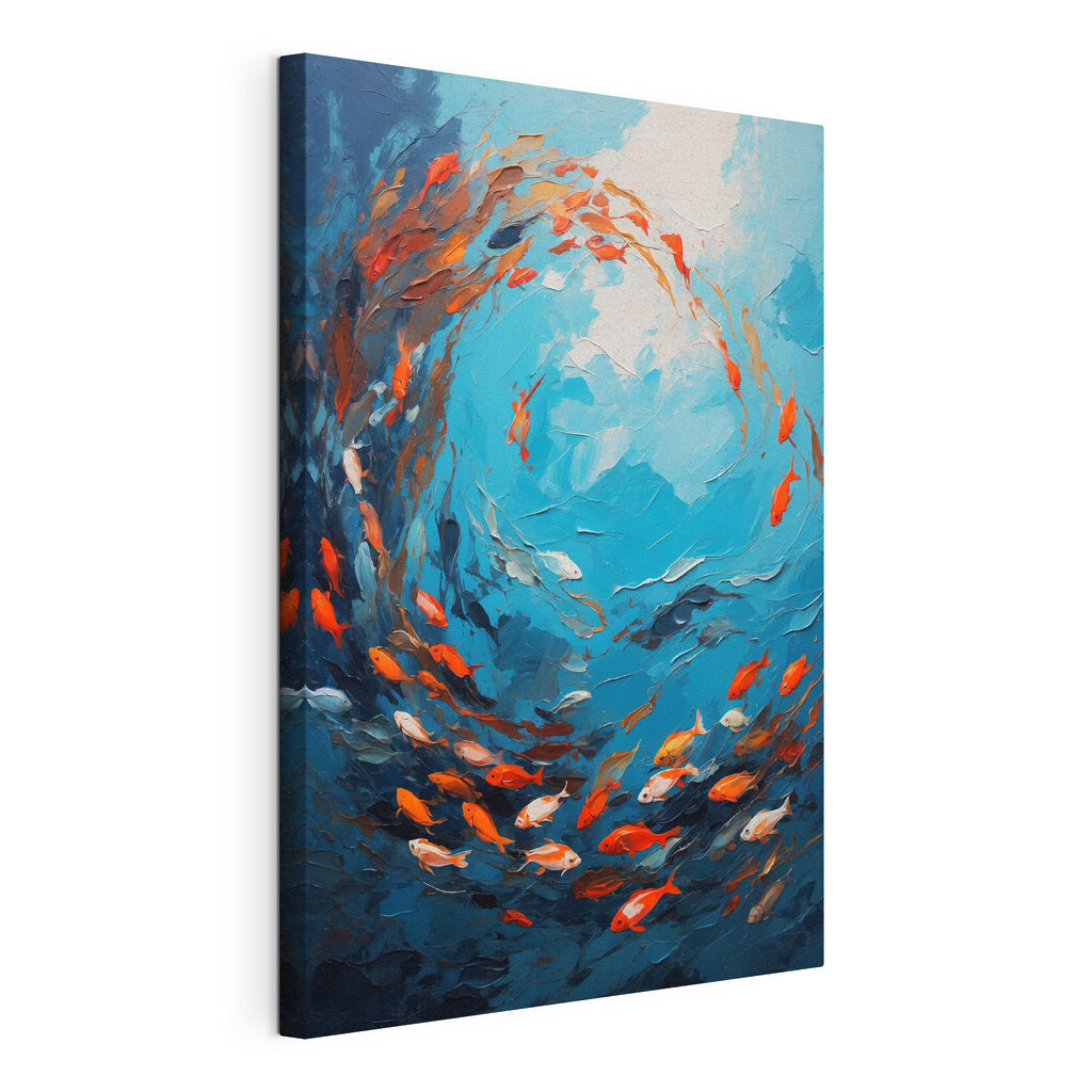 Painting of fish swimming in the water Painting of fish swimming in the water