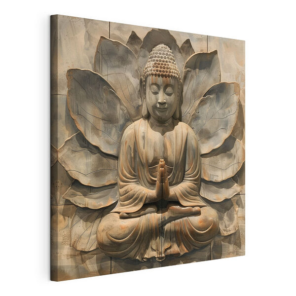 Tablouri Tablouri Statuia de piatră a unei persoane stând în poziția lotus (SKU: s40761)