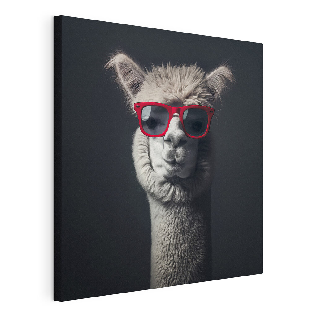 Llama wearing red sunglasses Llama wearing red sunglasses