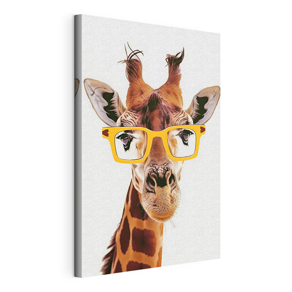 Tablouri O girafă care poartă ochelari galbeni