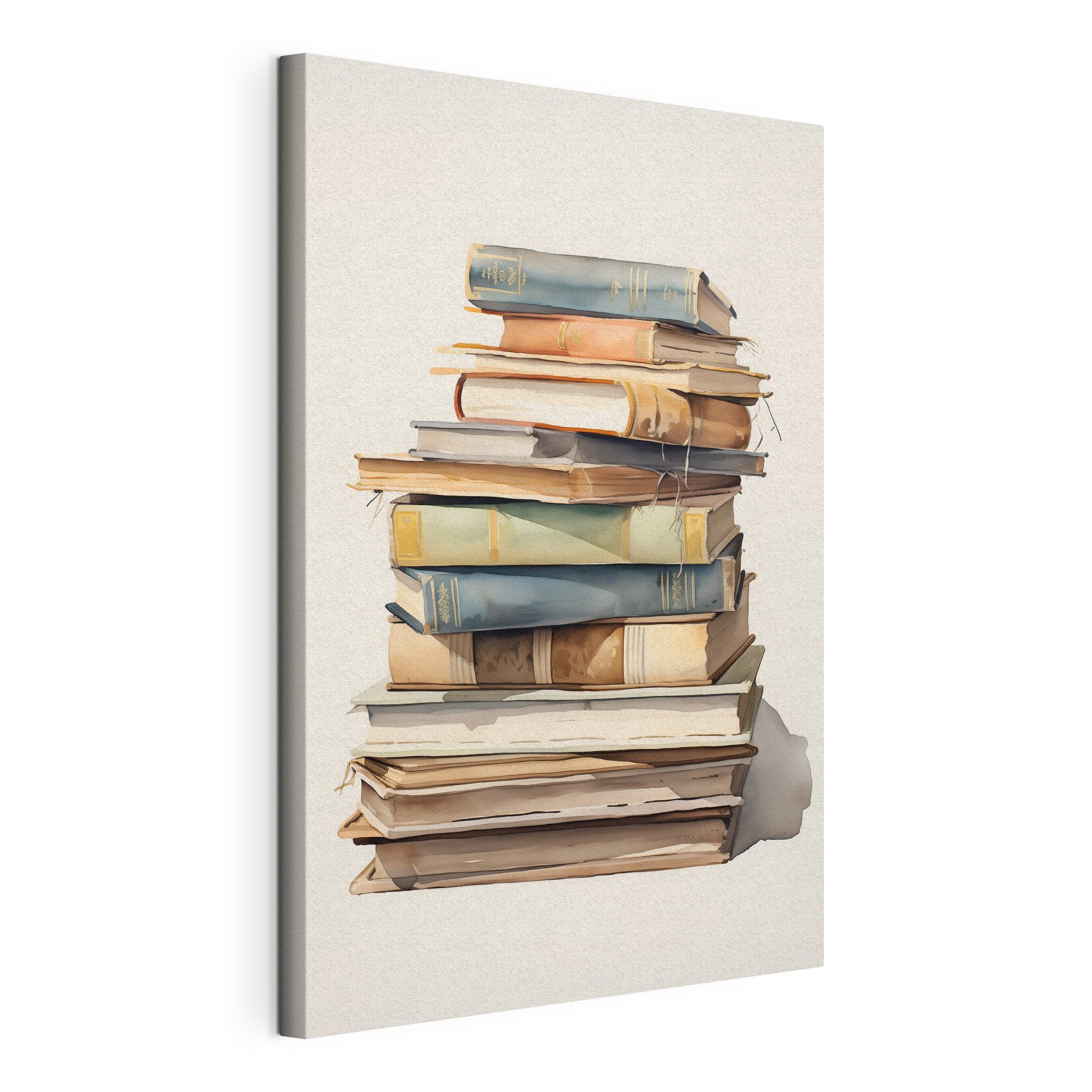 Watercolor of a stack of books