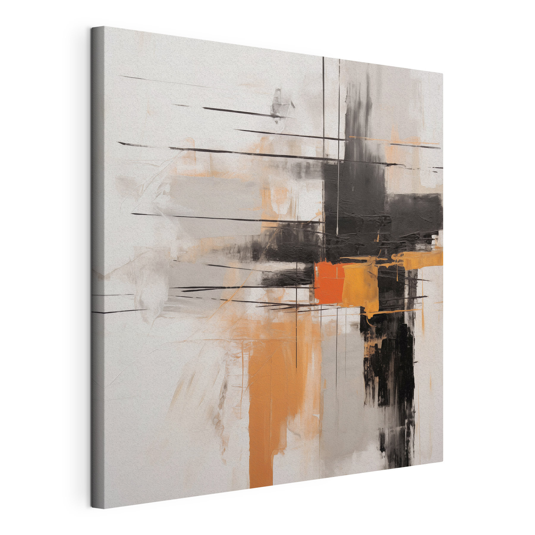 Painting of black and orange paint Painting of black and orange paint