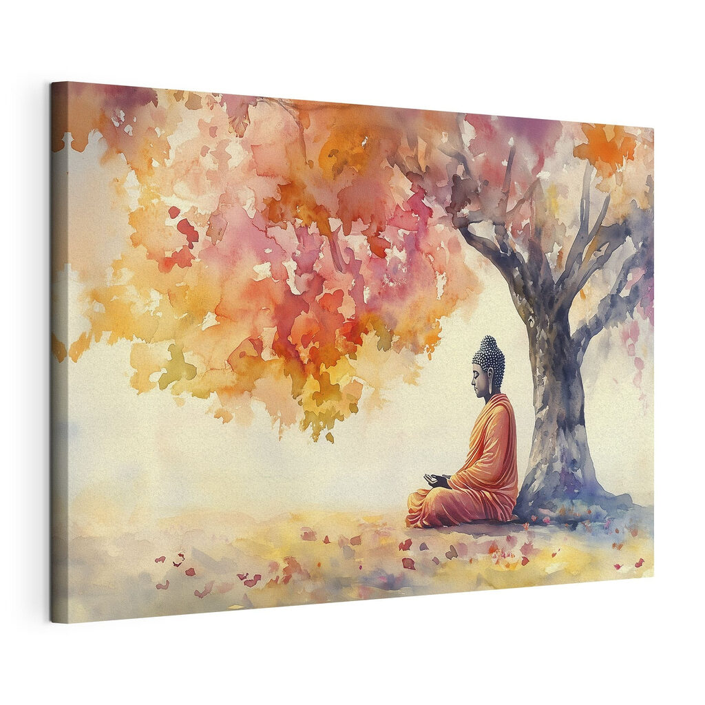 Watercolor painting of a person sitting under a tree