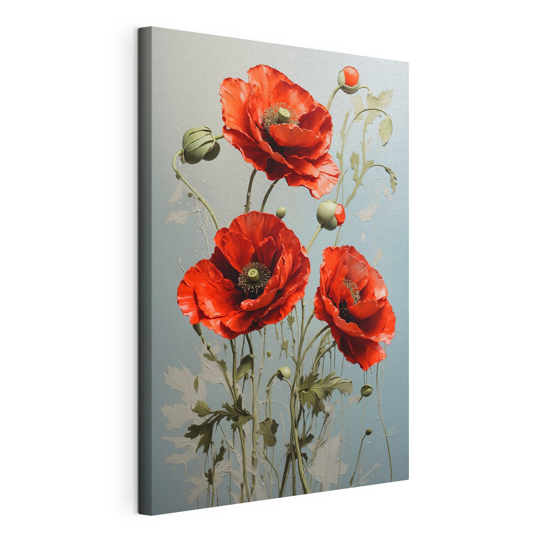 Vibrant red poppies in bloom