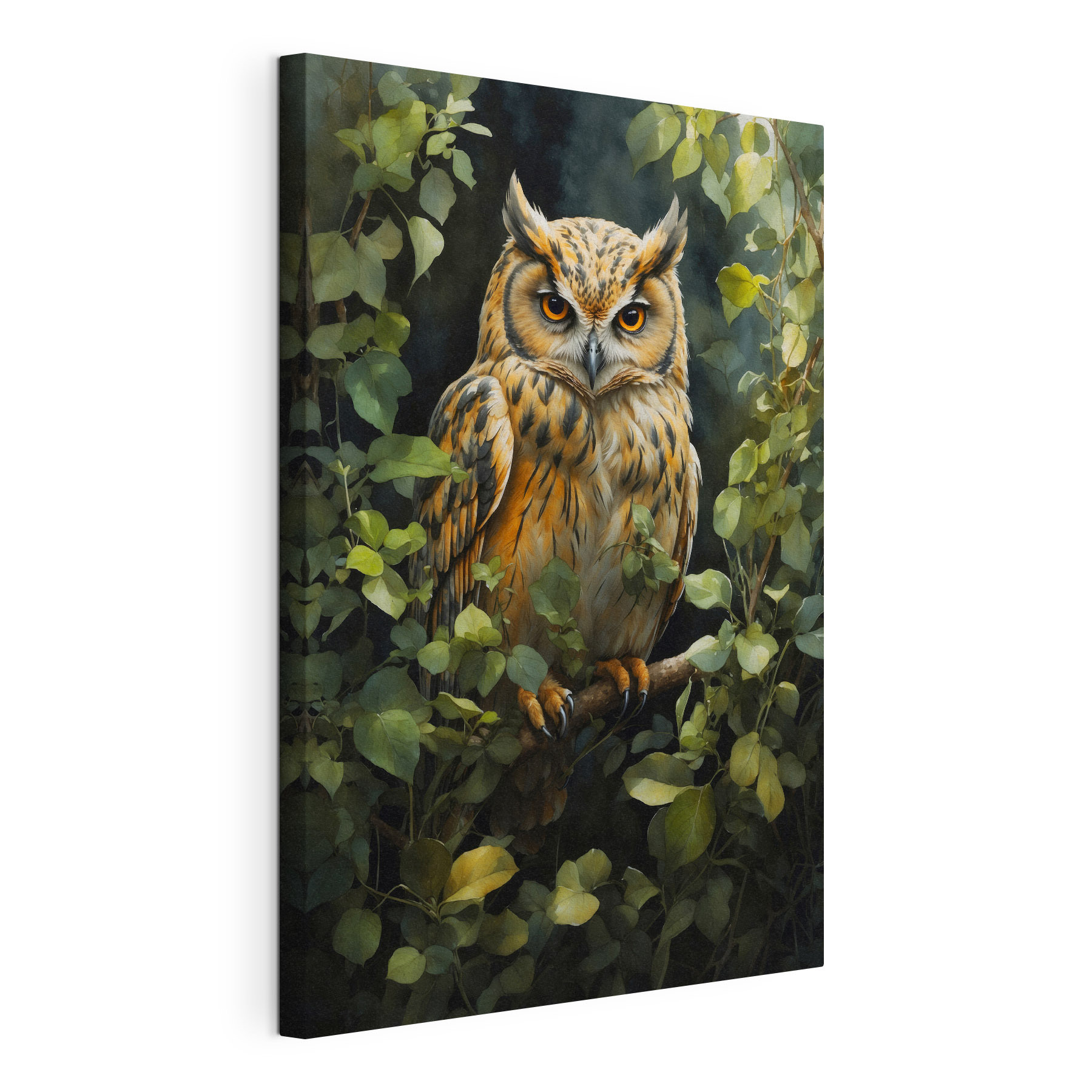 An owl sitting on a branch