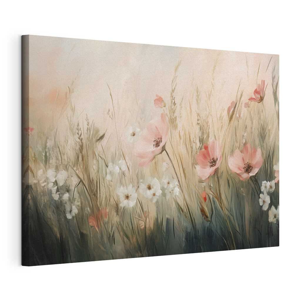 Painting of flowers in a field Painting of flowers in a field