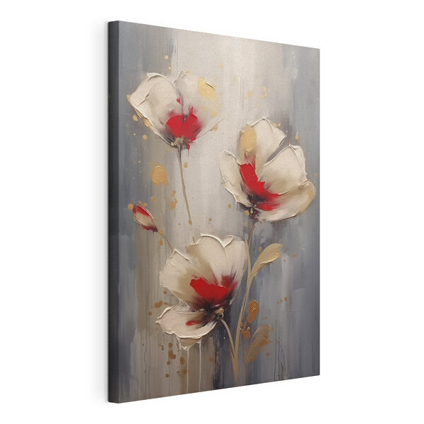 Tablouri Tablouri Pictura de flori pe un fundal gri (SKU: s42345)