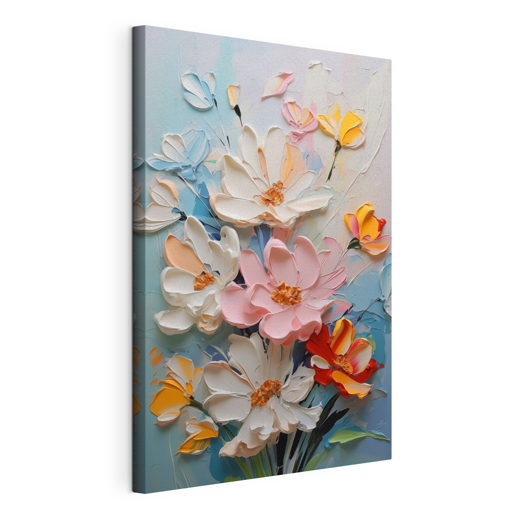 Painting of flowers on a wall Painting of flowers on a wall