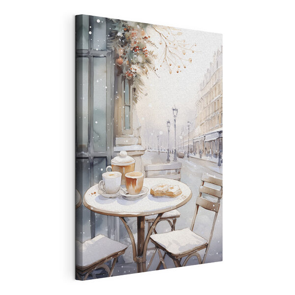 Tablouri Tablouri Masă cu cești de cafea și croissante pe ea (SKU: s42798)