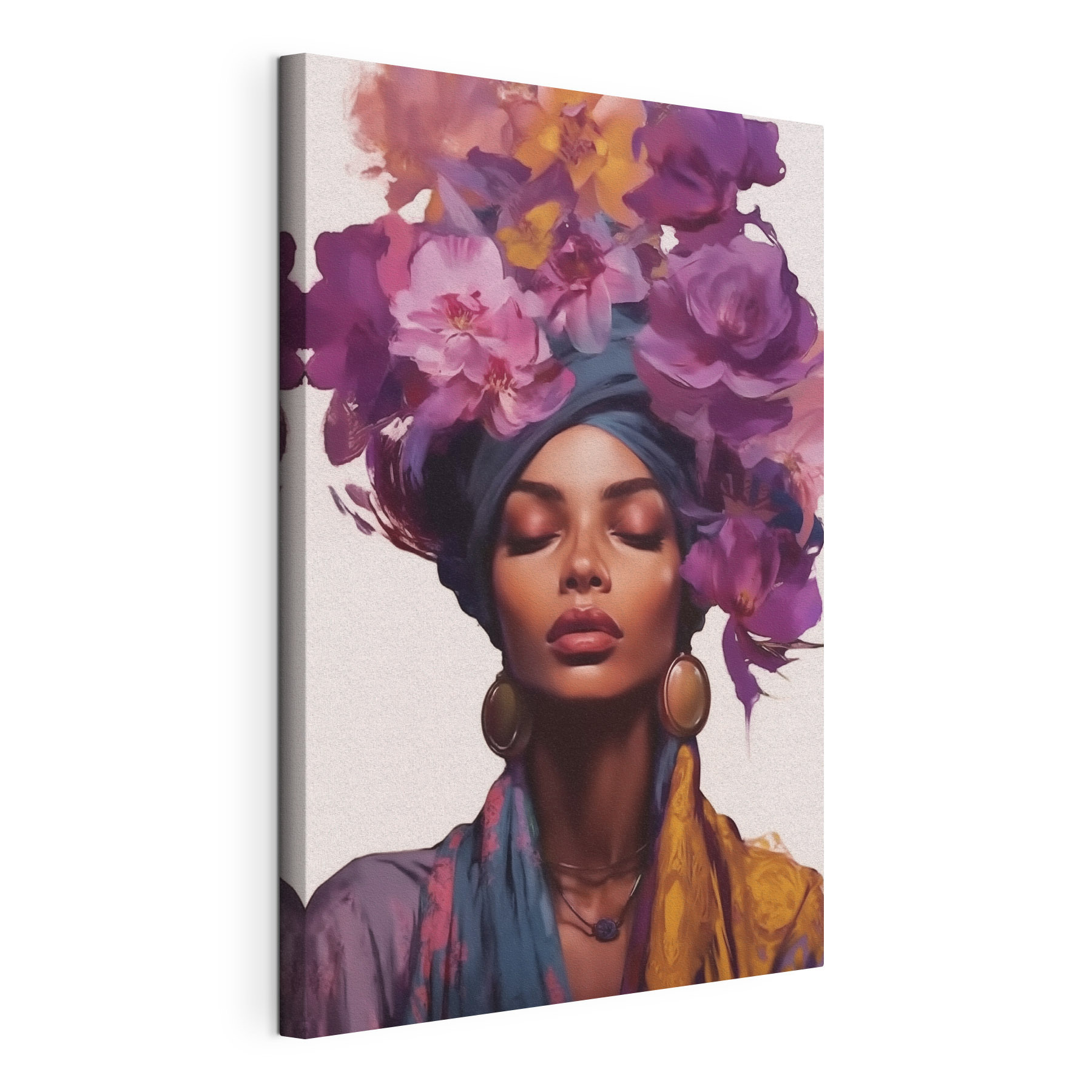 Woman with flowers on her head Woman with flowers on her head