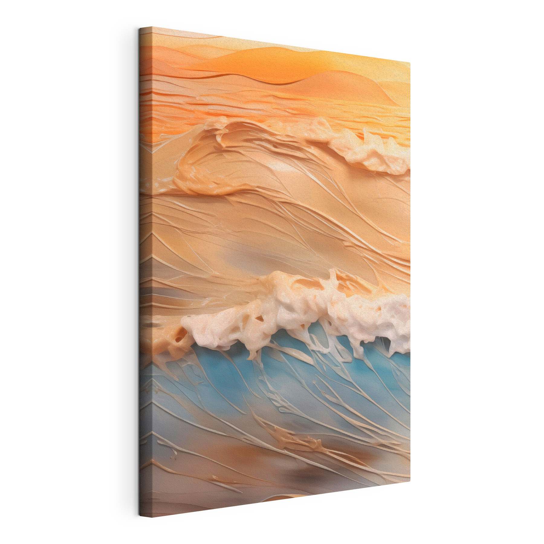 Sunset over a tranquil ocean wave