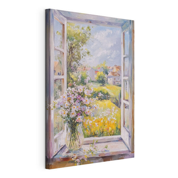 Tablouri Tablouri Pictura unei ferestre cu flori în ea (SKU: s43889)