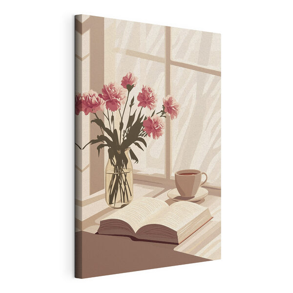 Tablouri Tablouri Carte și o vază de flori (SKU: s44012)