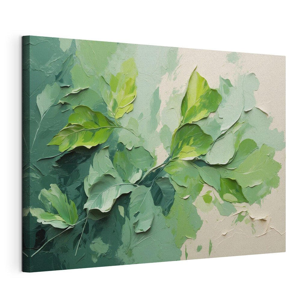 Painting of leaves on a wall