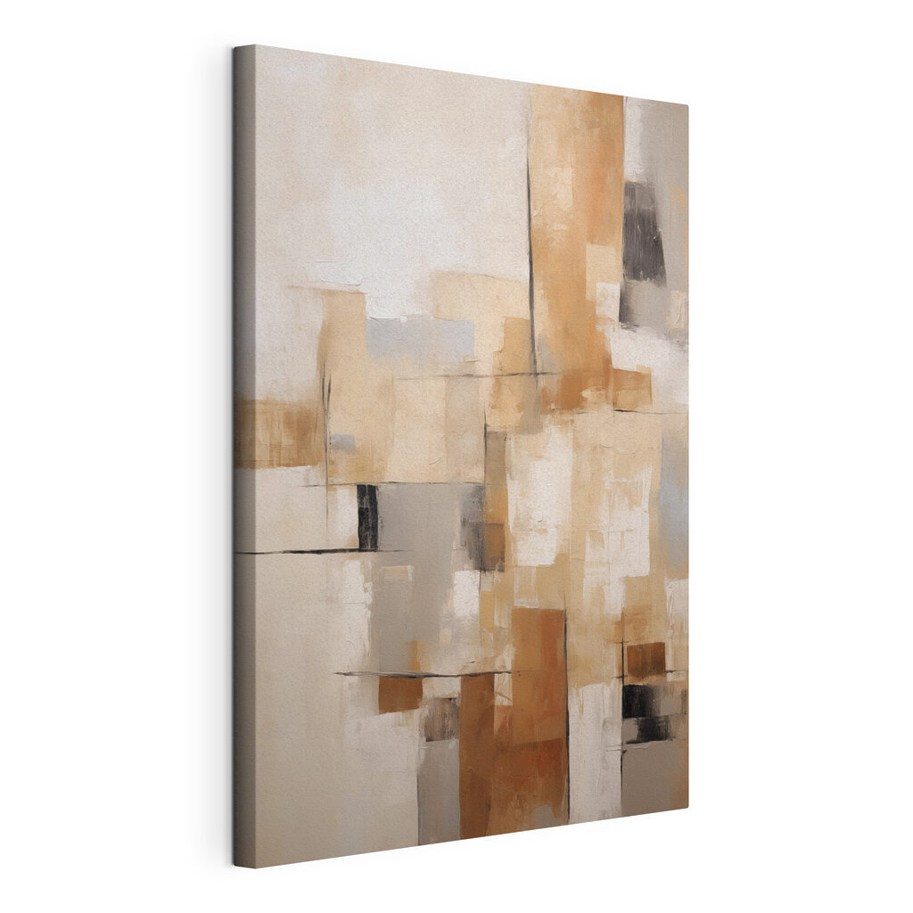 Painting of a white and brown wall