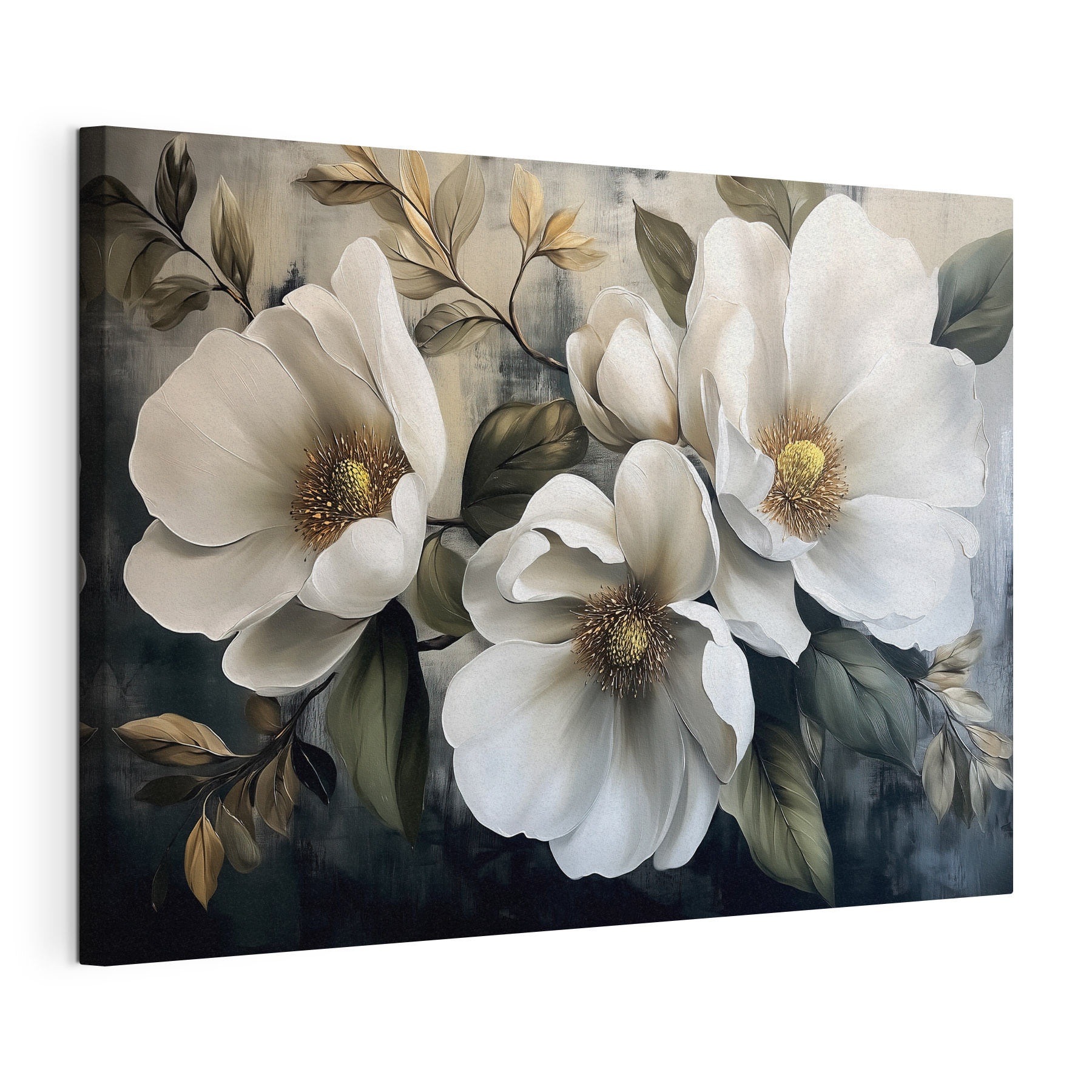 Painting of white flowers Painting of white flowers