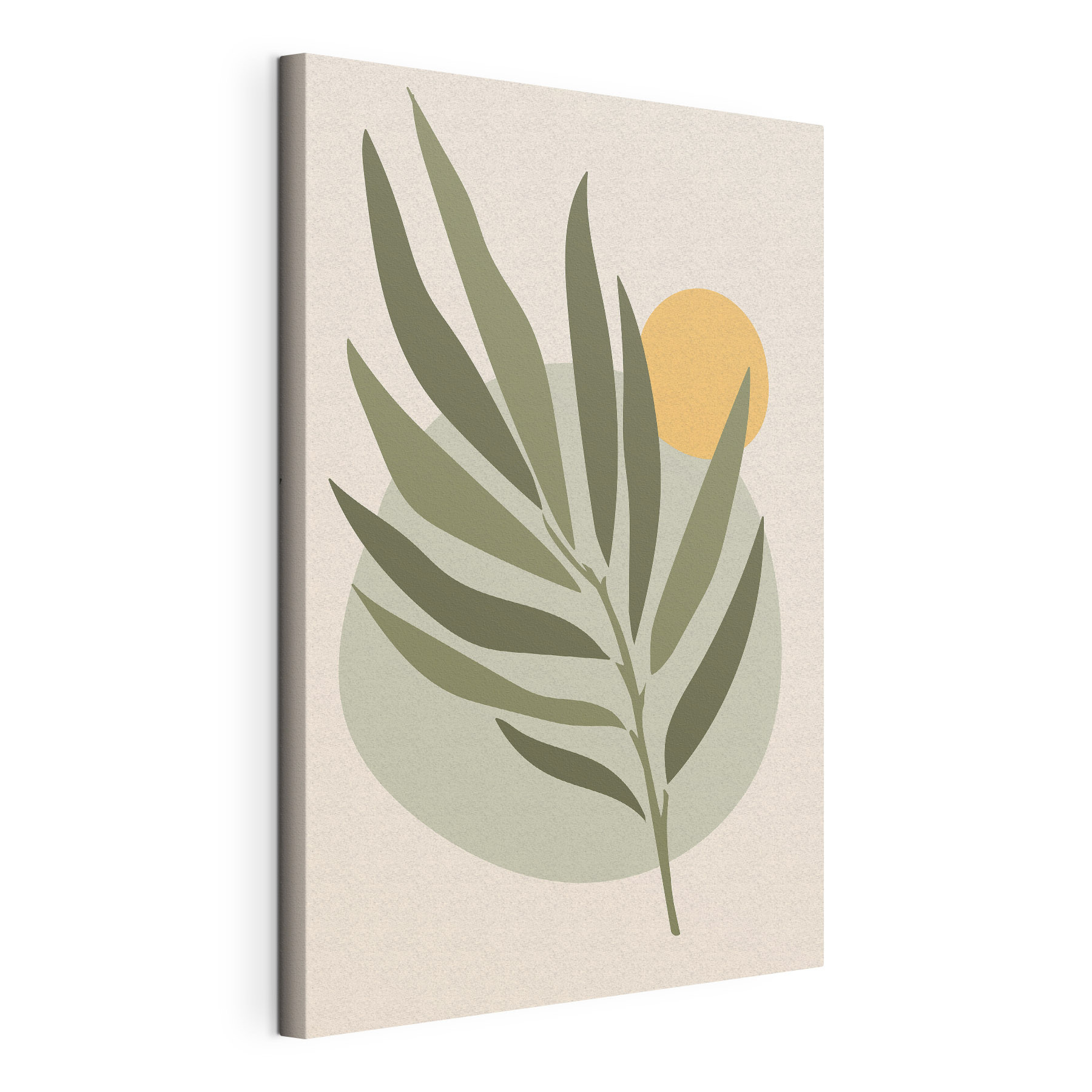 A green leaf with a yellow circle