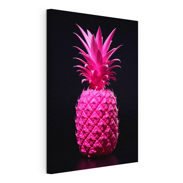 Un ananas roz cu un fundal negru Tablouri Un ananas roz cu un fundal negru