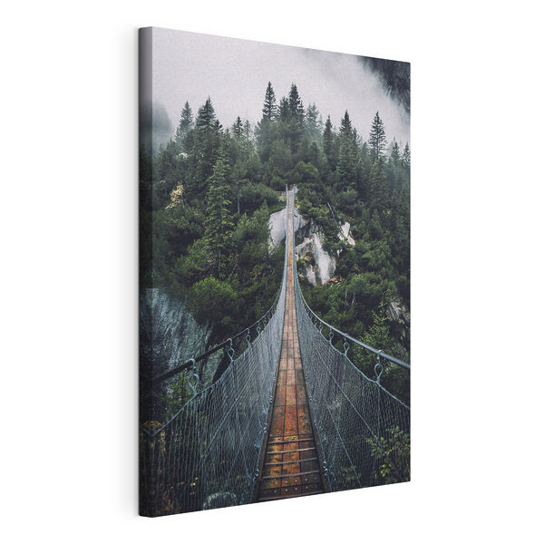 A suspension bridge over a cliff A suspension bridge over a cliff