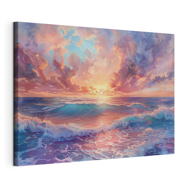 A sunset over the ocean