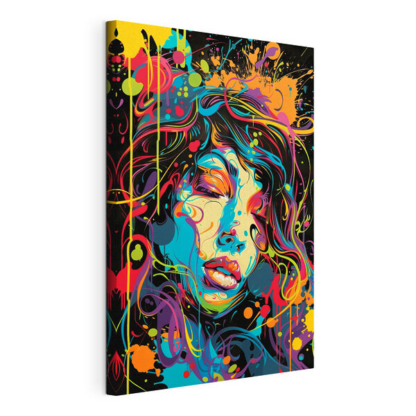 A woman with colorful hair