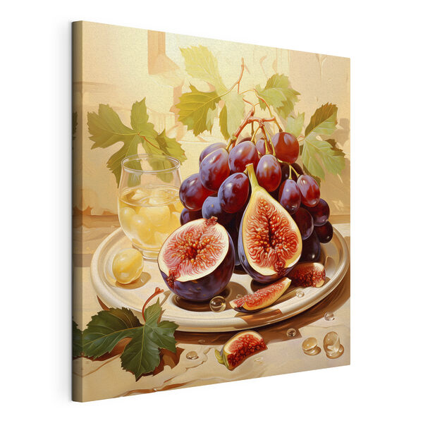 A plate of figs and grapes