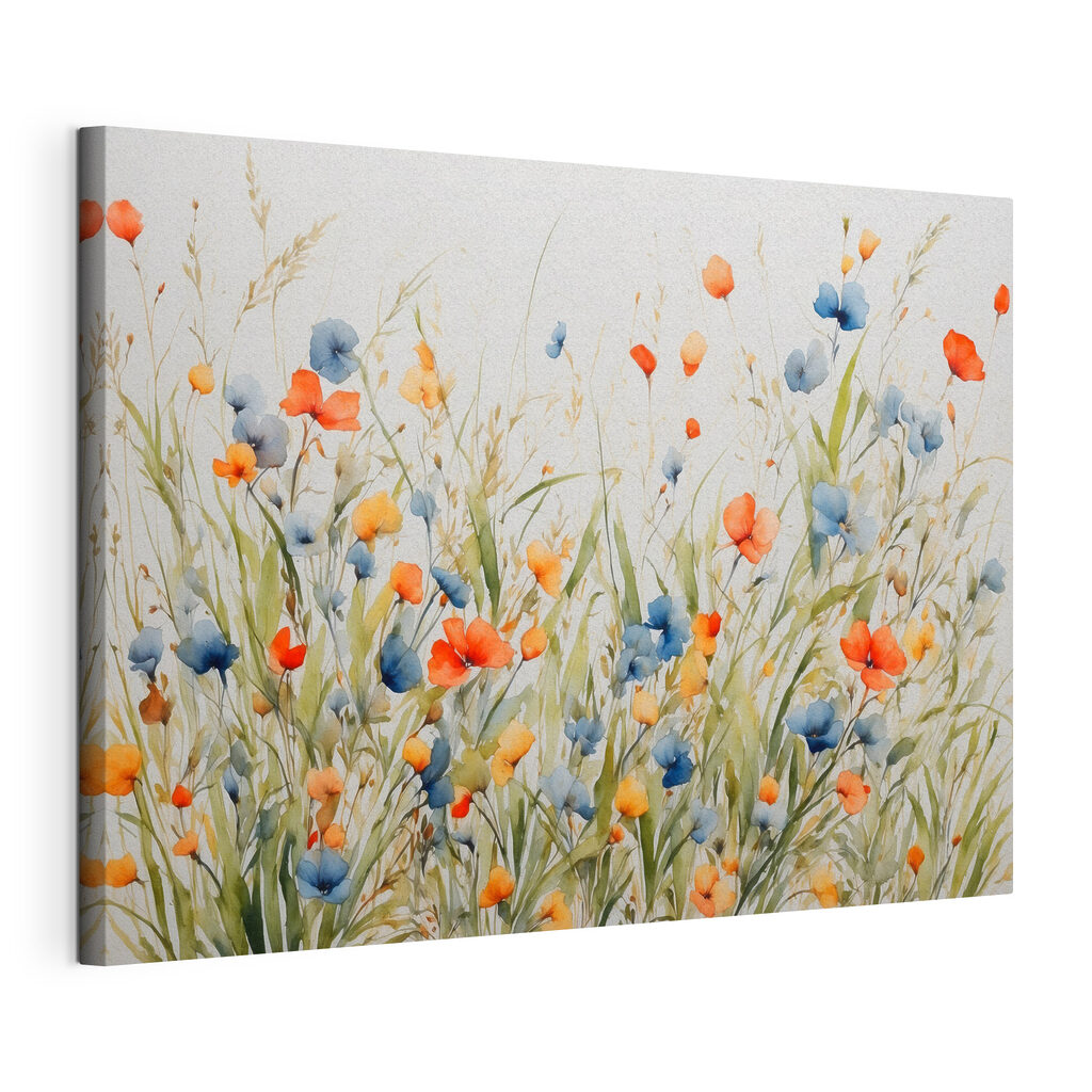 Painting of flowers and grass