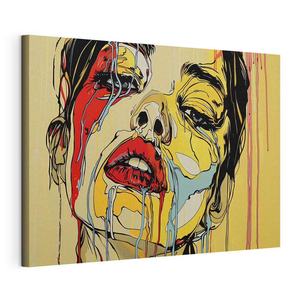 Painting of a woman crying