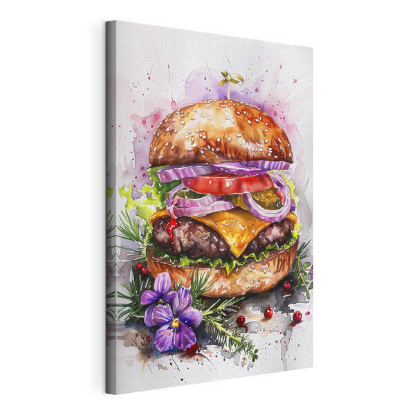 Acuarelă a unui burger Tablouri Acuarelă a unui burger