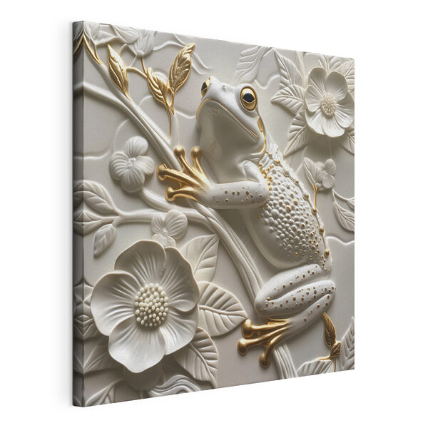 Tablouri Broască decorativă pe design floral