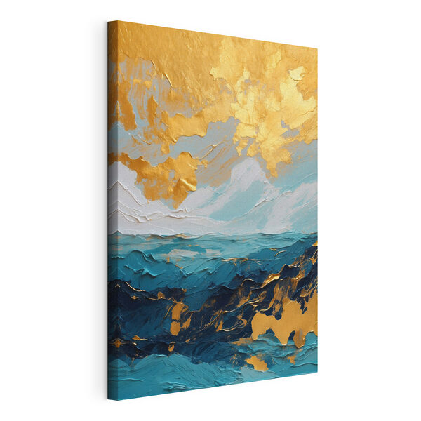 Oceanic canvas of azure and amber