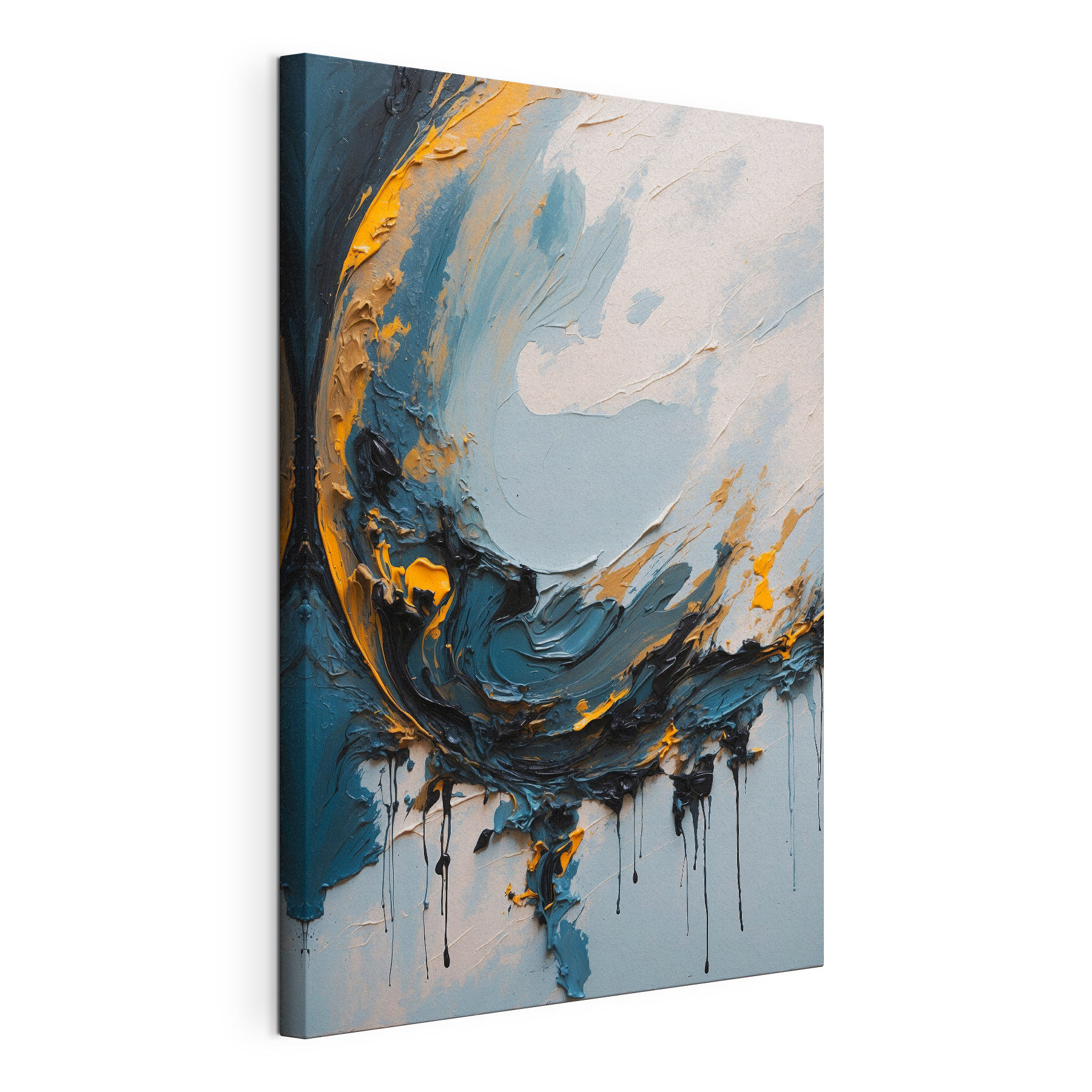 Painting of blue and orange paint