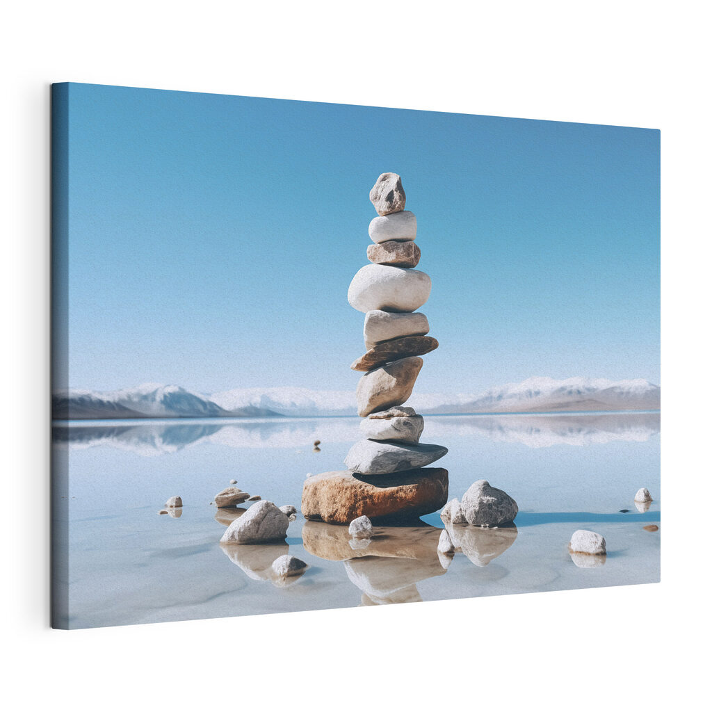 Stack of rocks in water