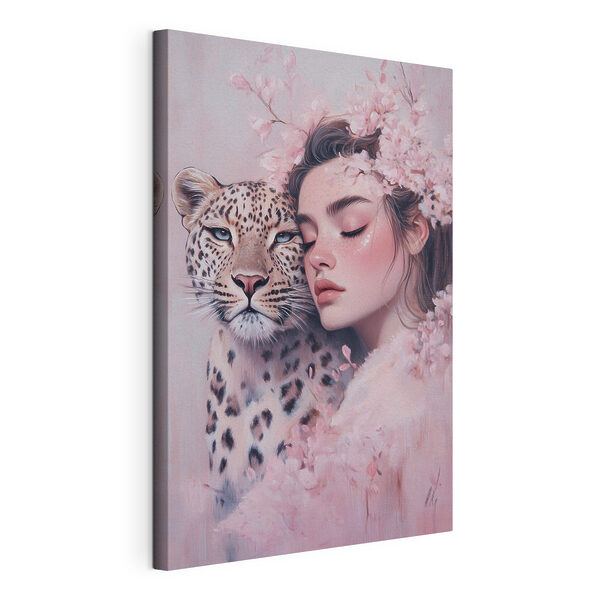 Femeie cu un ghepard Tablouri Femeie cu un ghepard