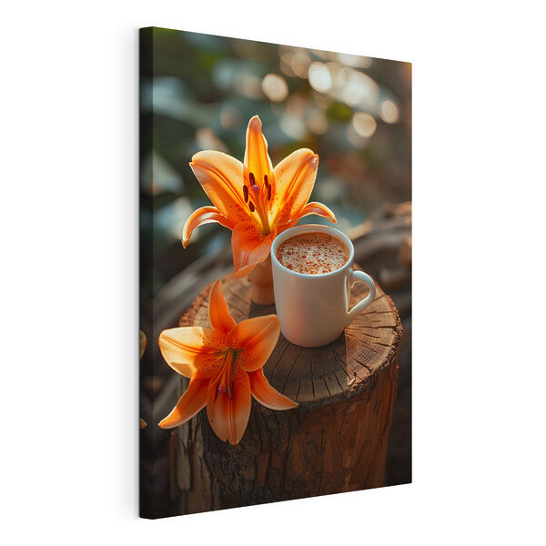 Tablouri Ceașcă de cafea și flori de portocale