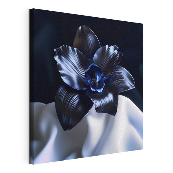 Black flower on a white cloth
