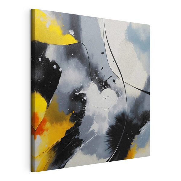 Painting of black yellow and white colors
