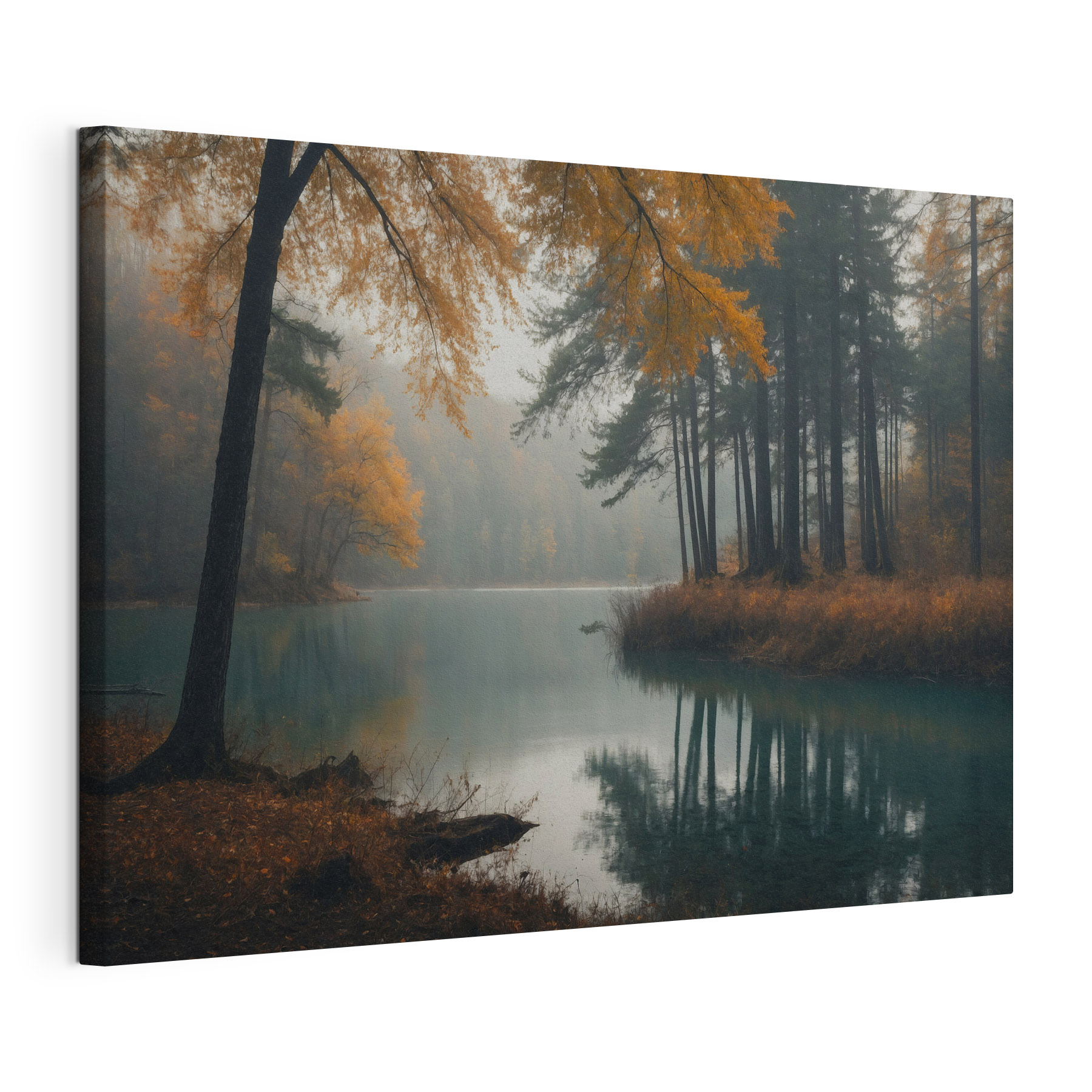 Body of water with trees and grass